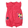 New Summer 2018 Baby Clothes Cotton Rompers Red Flower Newborn Cartoon Jumpsuit One Piece Clothing For Girls Summer Pajamas