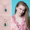 JewelryPalace 0.7ct Water Drop Created Emerald Pendants Genuine 925 Sterling Silver Fashion Fine Jewelry Not Include the Chain