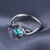 JewelryPalace Brand New 3.2ct Genuine Rainbow Fire Mystic Topaz Ring For Women Solid 925 Sterling Silver Engagement Vintage