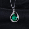 JewelryPalace 2.5ct Created Nano Russian Emerald Pendant Necklace Genuine 925 Sterling Silver Pendant Fine Jewlery 45cm Chain