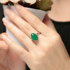 Ruifan Natural Stones Emerald Green Chalcedony Gemstone Engagement 925 Silver Rings Accessories Women Valentine's Day YRI119