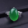 Ruifan Natural Stones Emerald Green Chalcedony Gemstone Engagement 925 Silver Rings Accessories Women Valentine's Day YRI119