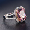 Fashion Pink Spinel Finger Rings For Women Romantic Gemstone Wedding Ring 925 Silver Jewelry With AAAA Zirton Elegant Party Gift