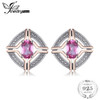 JewelryPalace Classical 1ct Oval Shape Natural Pink Topaz Stud Earrings For Woman 100% 925 Sterling Silver Vintage Fine Jewelry