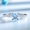 UMCHO Sky Blue Topaz Rings For Women Real Solid 925 Sterling Silver Korean Fashion Ring Birthstone Girl Gift Wholesale Jewelry 