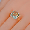 Caimao Jewelry 6.6ct Natural Square Cushion Green Amethyst 14k Gold Ring