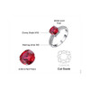 JewelryPalace Cushion 2.6ct Created Red Ruby Solitaire Engagement Ring 925 Sterling Silver Ring Fashion Design Fine Jewelry
