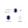 JewelryPalace Princess Diana William Kate Middleton's 1.5ct  Blue Created Sapphire Stud Earrings 925 Sterling Silver Earring
