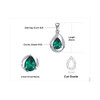 JewelryPalace Pear 2.7ct Created Emerald Pendant 925 Sterling Silver Wholesale Fashion Pendant No Chain