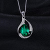 JewelryPalace Pear 2.7ct Created Emerald Pendant 925 Sterling Silver Wholesale Fashion Pendant No Chain