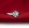 Genuine Gold Solitaire Stone Ring 1CT SONA Simulate Diamond Engagement Ring for Women Prongs Setting 18Karat White Gold Jewelry