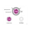 JewelryPalace Round 1.2ct Created Pink Sapphire 925 Sterling Silver Pendant Necklace 18 Inches Fine Jewelry For Women 