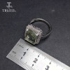 TBJ,Classic Ring with Nautral green amethyst oct 9*11mm gemstone rings in 925 sterling silver fine jewelry for women with box