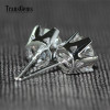 Transgems 14K 585 White Gold 2ctw 6.5mm lab Created Moissanite Diamond Stud Earrings For Women push Back Earrings