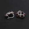 GEM'S BALLET 6.23Ct Natural Garnet Gemstone Flower Stud Earrings  925 Sterling Silver Fine Jewelry For Women Wedding Earrings