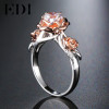EDI Natural Topaz Rose Flower Crystal Engagement Ring Beauty And The Beast Gemstone 925 Sterling Silver Bands Fine Jewelry