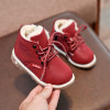Top Selling Children Boots Shoes 2017 New Winter Plush Warm Martin Boys Shoes Fashion Leather Soft Fleece Antislip Girls Boots