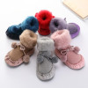 Fashion new autumn winter plush tube baby toddler socks warm and comfortable dispensing soft bottom non-slip bow socks