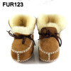 FUR123 Winter Baby Shoes Boots Infants Warm Shoes Fur Wool Girls Baby Booties Sheepskin Genuine Leather Boy Baby Boots