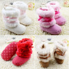 Stylish Princess Baby Girls Bowknot Snow Warm Boots Soft Crib Shoes Toddler Fleece Boots