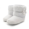 Newborn Baby Girl Bowknot Fleece Snow Boots Booties Kids Princess White Winter Shoes