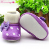 Cute Dot Newborn Baby Girls Bowknot Fleece Snow Boots Booties White Princess Shoes