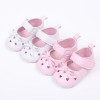 Cute Baby Girls Summer PU Leather Princess Heart-Shaped Hollow Out Mary Jane Shoes Soft Bottom Crib Babe Dress Shoes