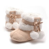 Sweet Baby Girl Shoes Winter Snowfield Booty Princess Newborn Toddler First Walker Babe Kids Cute Ball Footwear                 