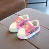 Fashion cute Patch infant tennis LED baby casual shoes Lovely breathable lighted girls shoes cute baby sneakers