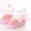 Newborn Baby Girls Bowknot Shoes Soft Crib Shoes Toddler Infant Warm Fleece First Walker baby girls shoes Winter