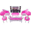 (Jimusuhutu) Doll Accessories Mini Furniture Super Combination Pretend Play Living Room HiFi-TV Toys for Barbie Dolls Girl Gift