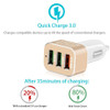 Universal Quick Charge 3.0 42W 3-Ports USB Car Charger for iPhone; Samsung Galaxy; LG G4 / G5; Google Nexus; iOS Android Devices