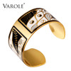 VAROLE 36mm Width Gold Color Colorful Copper Bangles &amp; Bracelets Bangle for Women Cuff Bracelet Pulseiras Enamel Jewelry 