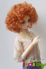 High quality synthetic short orange red deep curly hair bjd doll wig 1/3 1/4 1/6 for choice