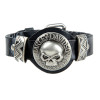 Genuine Leather Bangle Alloy Skull Bracelet Street Fashion Adjustable Belt Buckle Bracelets &amp; Bangles Men's Rock Jewelry 