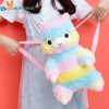 1Pc 40cm Anime Rainbow Alpaca Kawaii Plush Backpack Colorful Llama Doll Kids Toys Children Birthday Gift