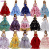 Lot 15 Pcs = 10 Pairs Of Shoes &amp; 5 Wedding Dress Party Gown Princess Cute Outfit Clothes For Barbie Doll Girls' Gift Random Pick