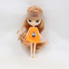Mini Blyth nude doll 10CM different hair color with random dress with bangs normal body DIY fashion toys