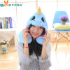 Cartoon Unicorn Plush Toy Soft Stuffed Animal Cushion Travel Pillow Car Airplane Soft Nursing Cushion with Hat Plush Toys