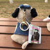 Cute Shar Pei Pug Jeans Denim suspenders plush toy christmas Mini dog keychain charms
