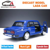 1/32 Diecast Scale Model, Russian Lada Cars Replica, Metal Toy As Boys Gift With Openable Doors/Music/Pull Back Function/Light