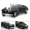 1:28 Mercedes Benz 500K Classical Roadster Car Alloy Model Acousto-optical Pull-back Display Stand Pull Back Toy Car for Child