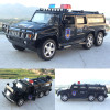 New 1:32 Six Rounds of Hummer Police Flashing Diecast Car Model With Pull Back Four Doors Open Model Toys Car For Kids Gifts
