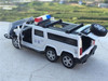 New 1:32 Six Rounds of Hummer Police Flashing Diecast Car Model With Pull Back Four Doors Open Model Toys Car For Kids Gifts