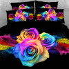 Royal Linen Source 3 PCS PER SET Rainbow Rose Explosion pretty luxury 3d bedding set