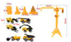 13Pcs / lot New pull back engineering truck set construction vehicles and cranes Barricade children's gift toys
