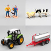 1 set Farm Animals tractor trailer tow truck Action Figures Cow farmer cargo Learning Education play house Toy For children baby