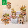 Robud 5 Types Cute Animal Robot Flower Pot Children Adult Creative 3D Wooden Puzzle Game Models &amp; Building Kits Toy FT