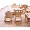 34 Pcs/Set Miniature 1:12 Dollhouse Furniture for Dolls,Mini 3D Wooden Puzzle DIY Building Model Toys for Children Gift