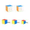 MoYu 5Pcs/set Cubing Classroom MF9304 Mini 3x3 Magic Cube Fluorescence Six-color Gift Box Series Keychain magic cube